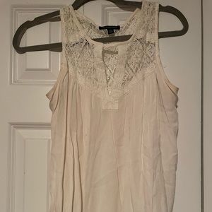 Beautiful white tank with lace top